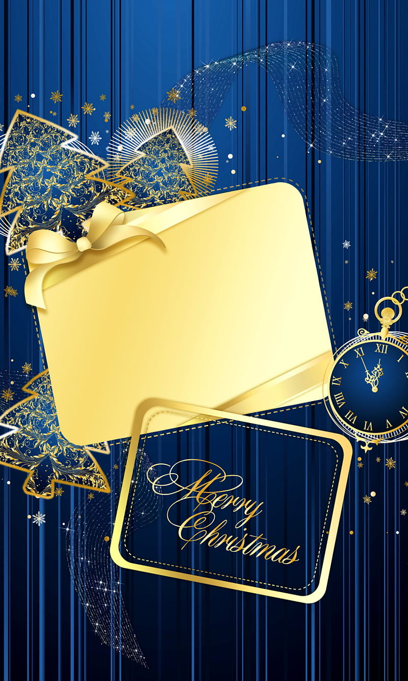 Christmas Wishes, abstract vector, gold blue, HD phone wallpaper | Peakpx
