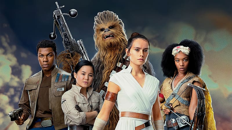 Star Wars, Movie, Chewbacca, Finn (Star Wars), Rey (Star Wars), Star Wars: The Rise Of Skywalker, Rose Tico, HD wallpaper