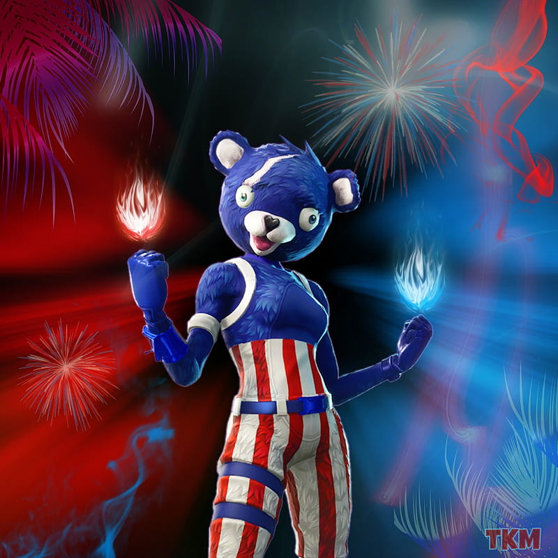 USA bear, 4th july, battle royale, fortnite, HD phone wallpaper
