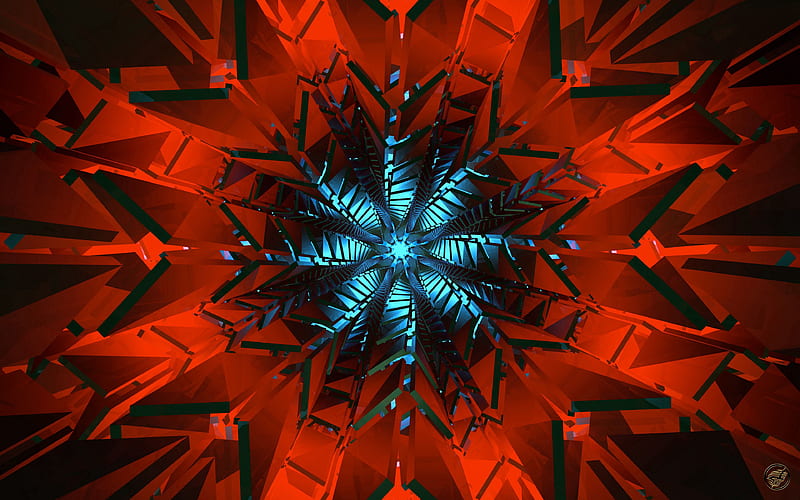 fractal, pattern, fragments, symmetry, abstraction, HD wallpaper