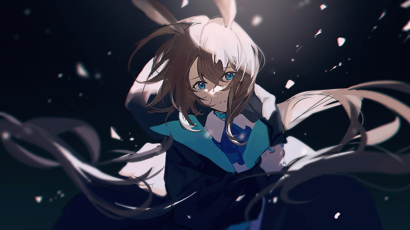 Amiya Animal Ears Blue Eyes Brown Hair Girl Arknights, HD wallpaper