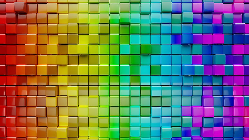 Colorful Cube Pattern, HD wallpaper