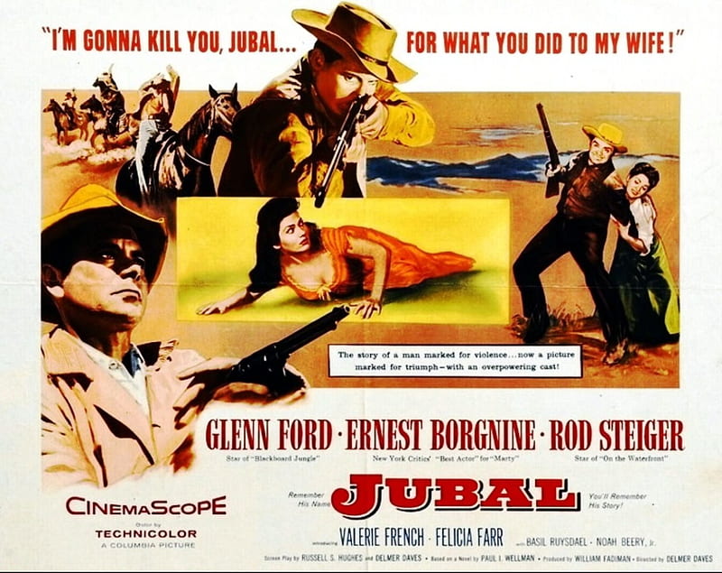 Classic Movies - Jubal (1956), Classic Movies, Noah Beery Jnr, Ernest Borgnine, Jack Elam, Jubal, Glenn Ford, Charles Bronson, Westerns, Rod Steiger, HD wallpaper
