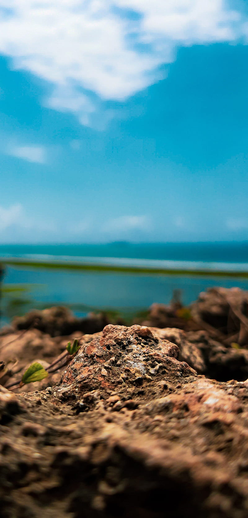 Cliff hanger, blur, coastline, nature, sea, HD phone wallpaper