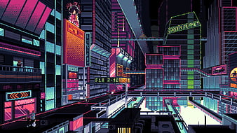 Isometric Cyberpunk City Wallpaper by patrika