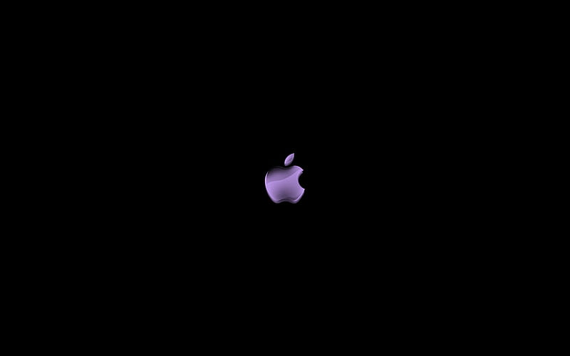 Apple logo purple, apple, black, logo, purple, HD wallpaper
