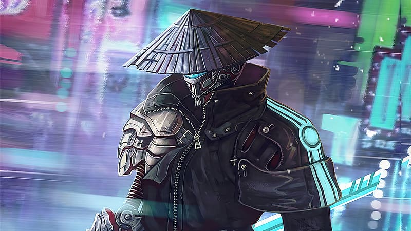 Cyberpunk, Warrior, Sci Fi, Samurai, HD wallpaper