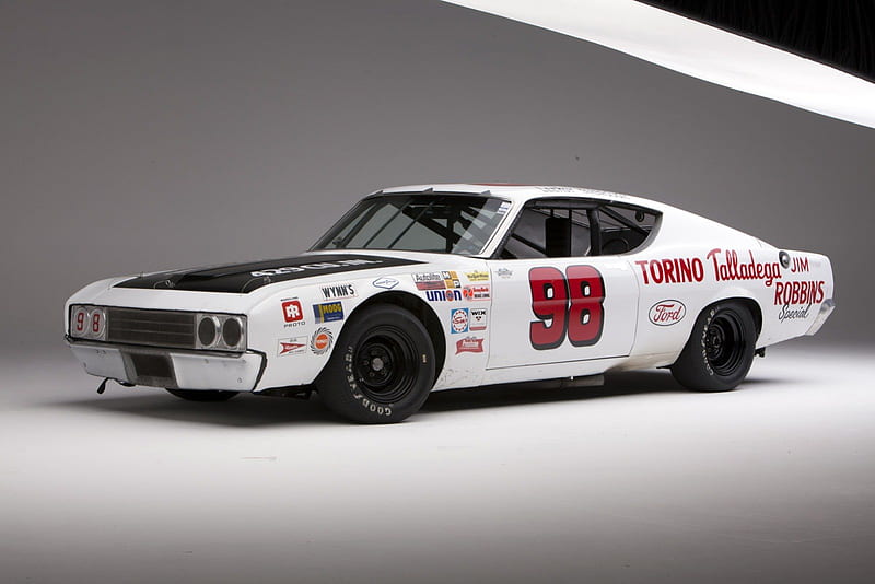 NASCAR-Torino-Talladega, Racer, Classic, White, Ford, HD wallpaper