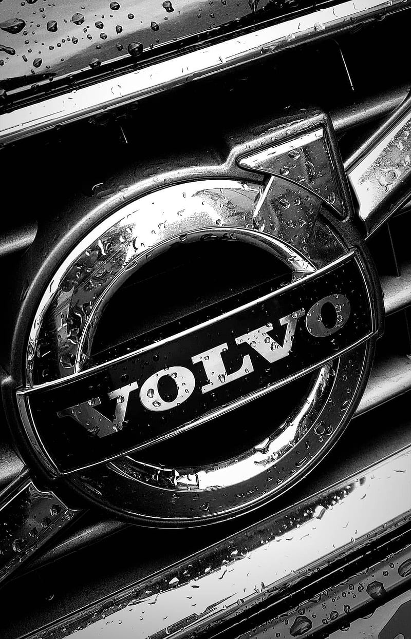 Volvo Logo, black and white, car, carros, legacy, love cars, quality, sweden, vehicle, volvo cars, HD phone wallpaper