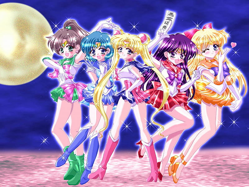 Chibi Sailor Moon, female, chibi, cute, group, girl, anime, anime girl, girls, sailormoon, HD wallpaper