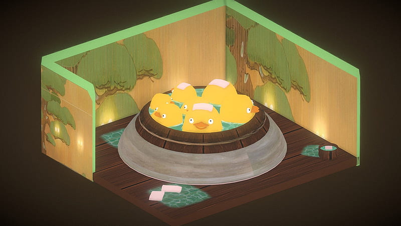2018] Ghibli Bathing Ducks (Spirited Away) - 3D model by Asparas [335099d], HD wallpaper