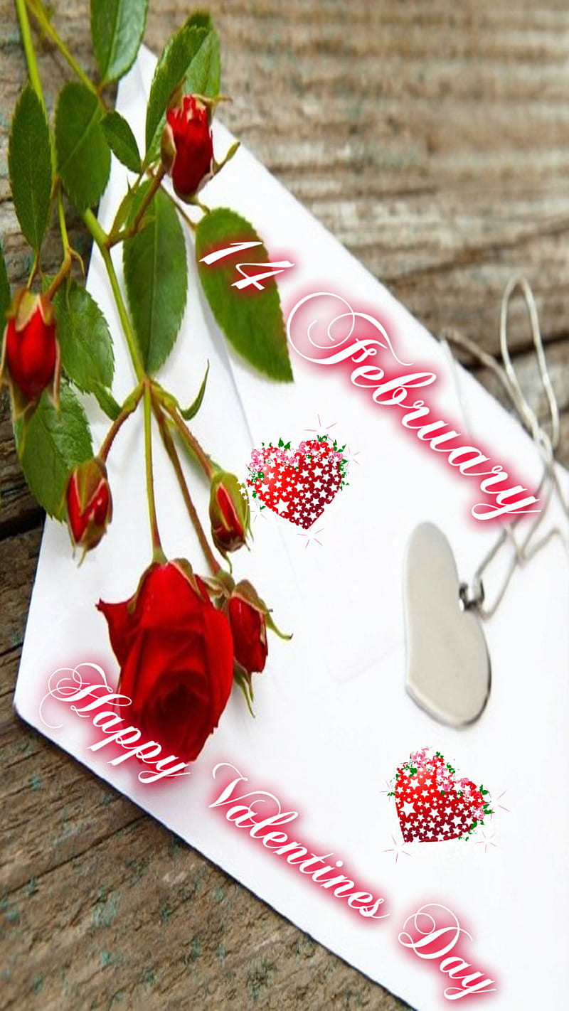 Happy valentines day, 14 feb, heart, love, rose, valentine day, HD phone wallpaper