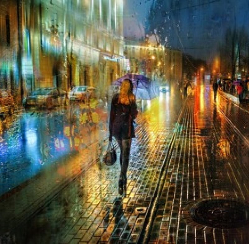 Rainy Day, bonito, rain, girl, street, HD wallpaper | Peakpx