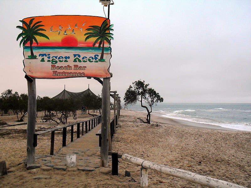 Seaside Bar, Swakopmund, Sand, Beaches, Signs, Restaurants, Seaside, Nature, HD wallpaper