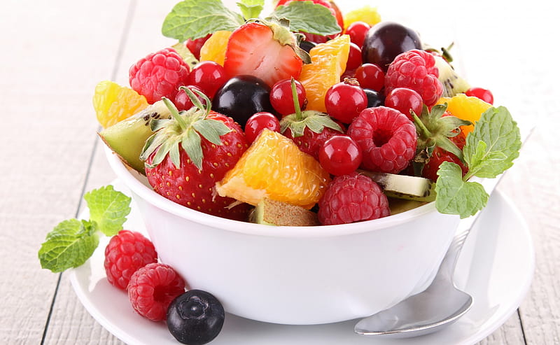 *** A large bowl of fruit salad ***, owocowa, owoce, jedzenie, salatka, HD wallpaper
