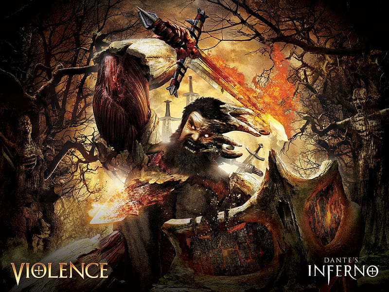 Dante's Inferno Violence, fantasy, dante, dark, game, evil, vilence, HD wallpaper