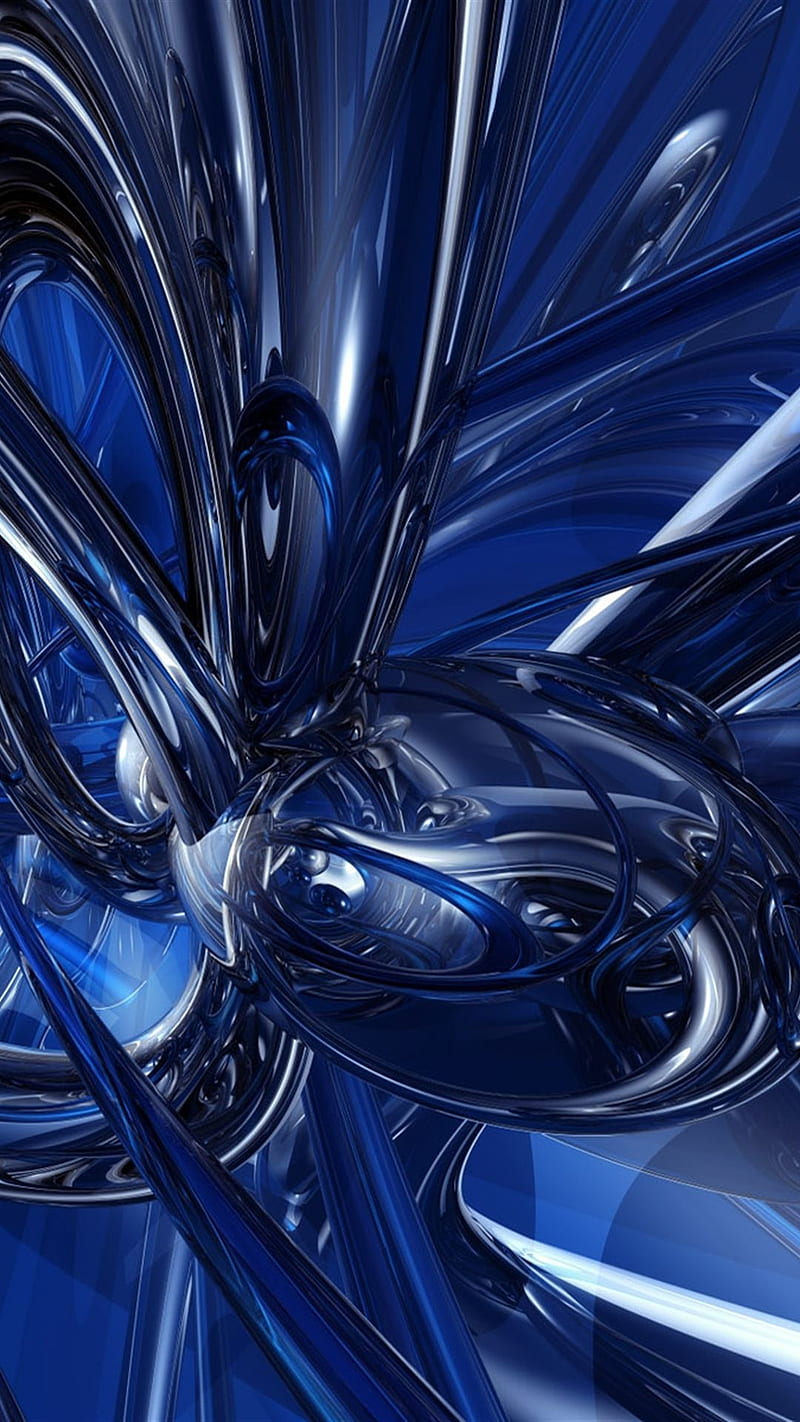 Blue Abstract, 3d, HD phone wallpaper | Peakpx