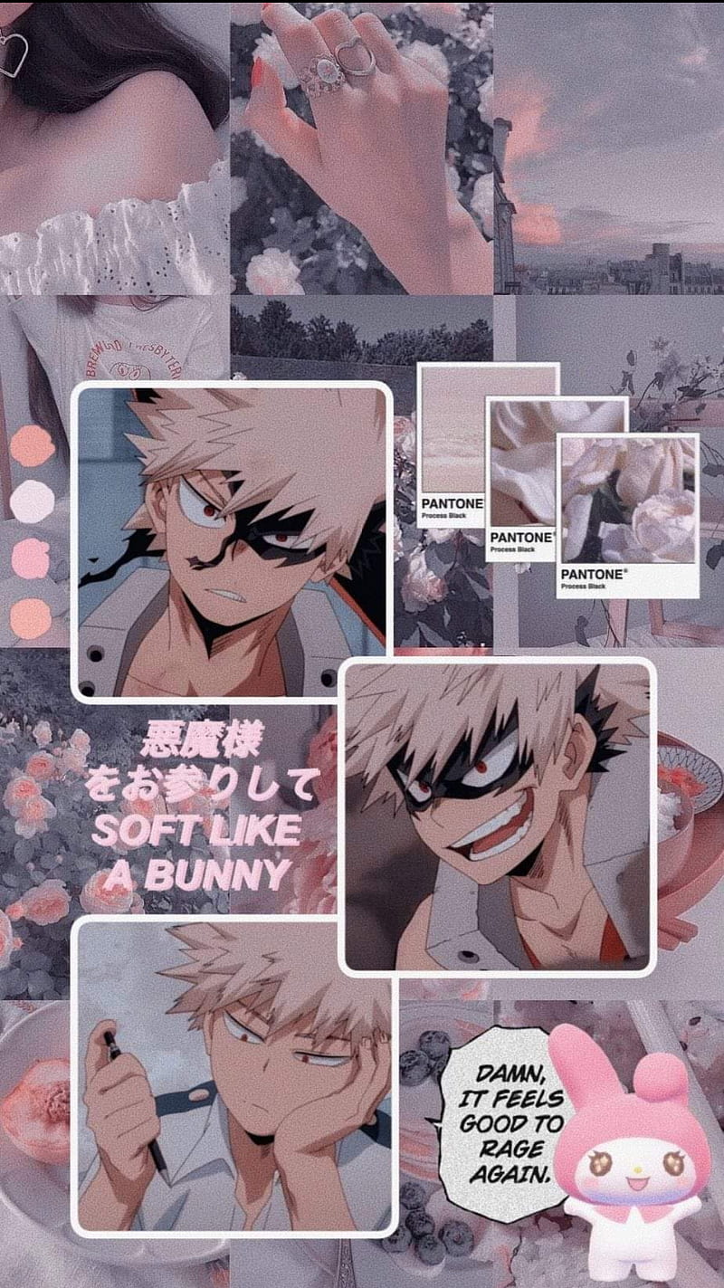 Bakugo collage, kacchan, anime, baguko, HD phone wallpaper