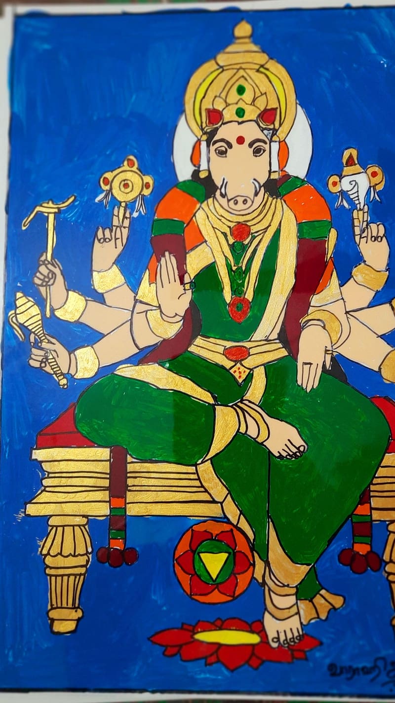 Varahi, varahi amman, acrylic painting, HD phone wallpaper