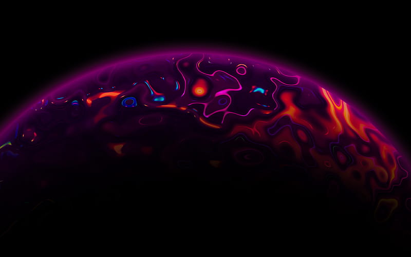 purple planet 3D art, abstract space, creative, planets, galaxy, minimalism, HD wallpaper
