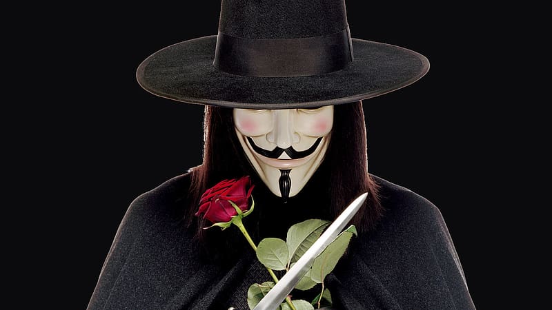 V for Vendetta, cape, for, gloves, hat, hugo, knife, mask, movie