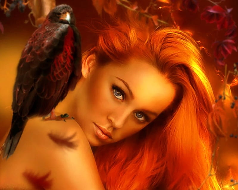 I See You Redhead Love Four Seasons Creative Pre Made Digital Art Woman Hd Wallpaper Peakpx 3850