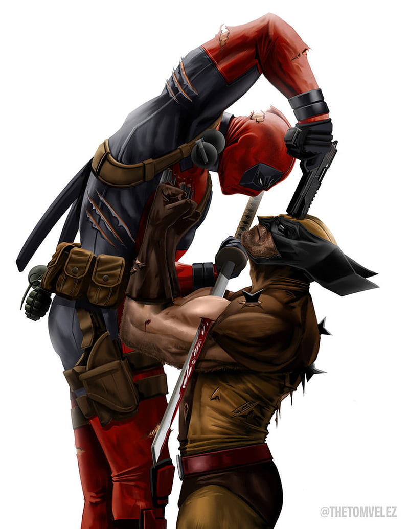 Deadpool v Wolverine, comics, marvel, HD phone wallpaper