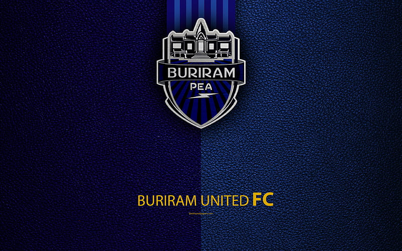 Buriram United FC Thai Football Club, leather texture, Buriram, Thailand, logo, emblem, Thai League 1, football, Thai Premier League, HD wallpaper