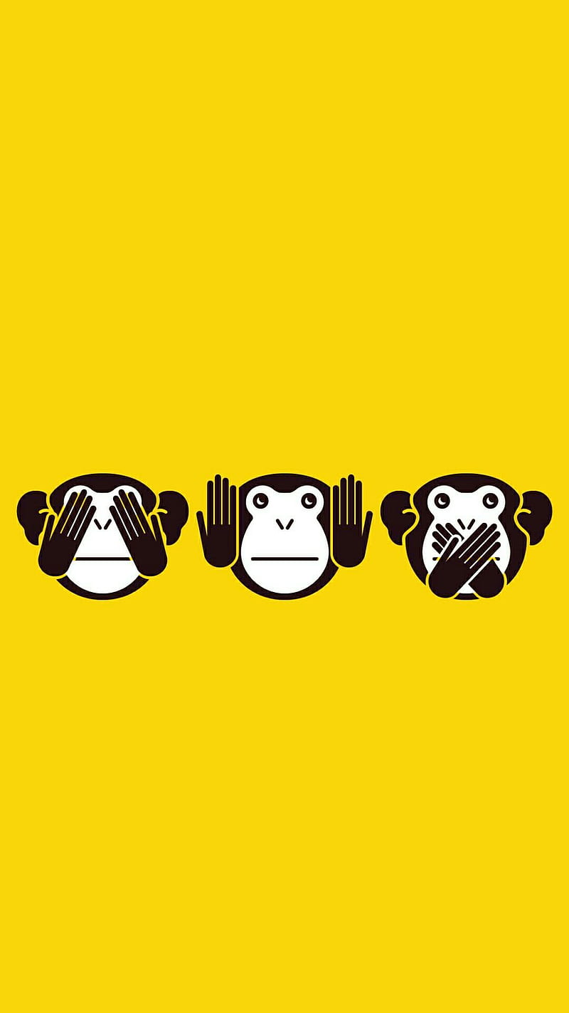 Three Monkeys, desenho, ghandhiketeenbandar, threemonkey, HD phone wallpaper