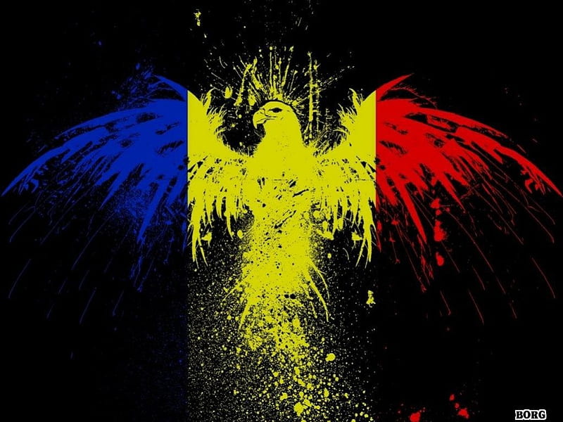 Romanian Flag, eagle, colours, flag, romania, HD wallpaper