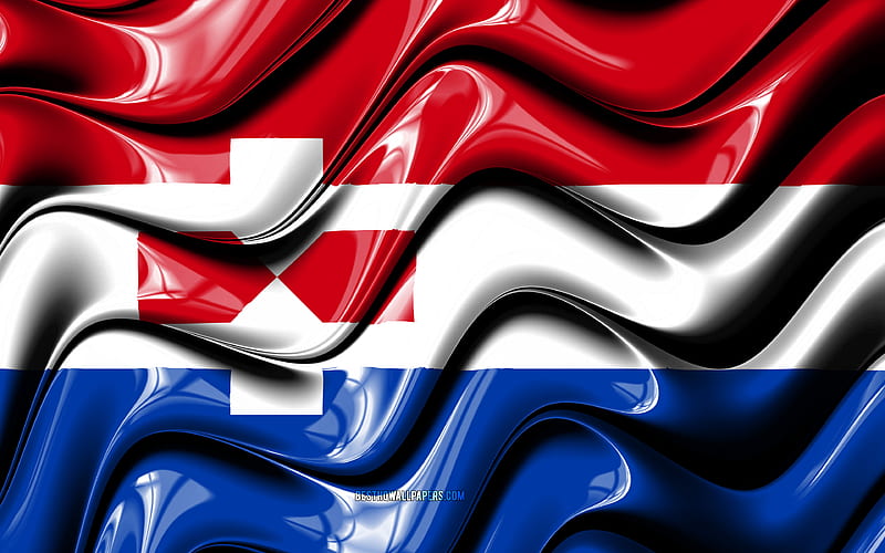 Zaanstad Flag, , Cities of Netherlands, Europe, Day of Zaanstad, Flag of Zaanstad, 3D art, Zaanstad, dutch cities, Zaanstad 3D flag, Nijmegen, HD wallpaper