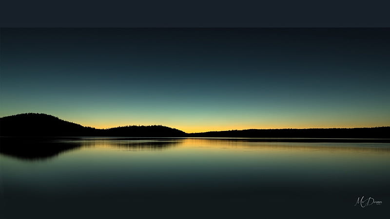 Dawning of a New Day, dawn, horizon, sunset, twilight, sky, panorama, water, island, reflection, HD wallpaper