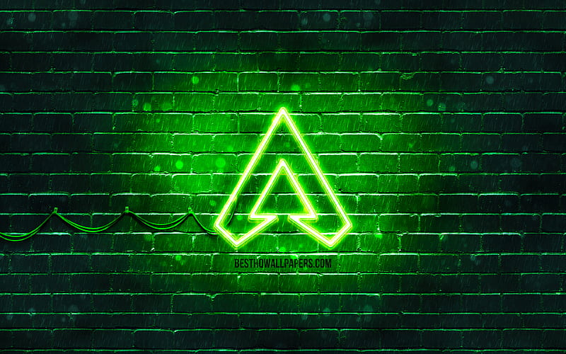 Apex Legends green logo green brickwall, Apex Legends logo, 2020 games, Apex Legends neon logo, Apex Legends, HD wallpaper
