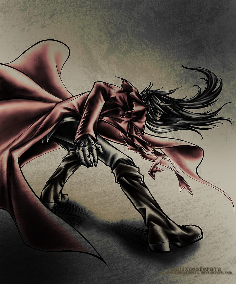 Download Captivating Hellsing Anime Character In Action Wallpaper