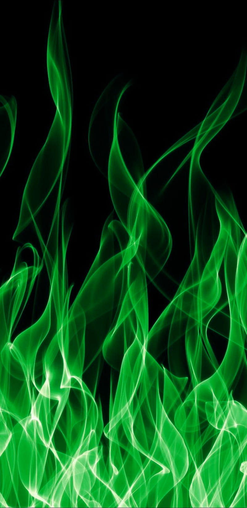 fire, flame, green, HD phone wallpaper