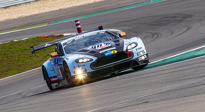 Aston Martin V12 Vantage GT3 in qualifying action ahead of Nürburgring 24 Hours , car, HD wallpaper