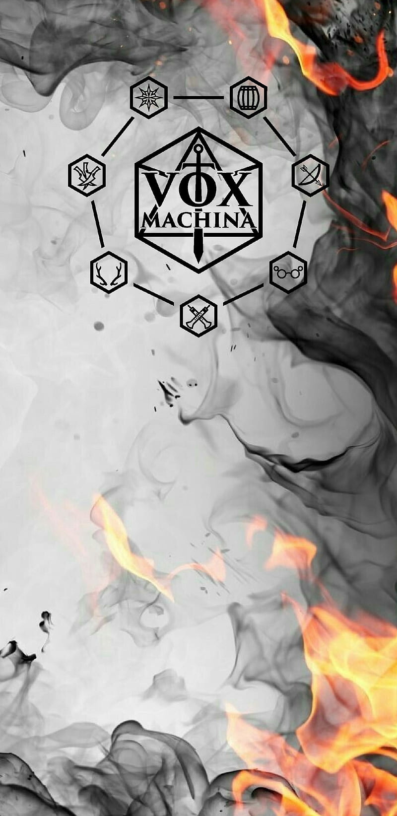 Vox Machina Fire, critical, dice, dm, dnd, dragons, dungeons, role, rpg, vox machina, HD mobile wallpaper