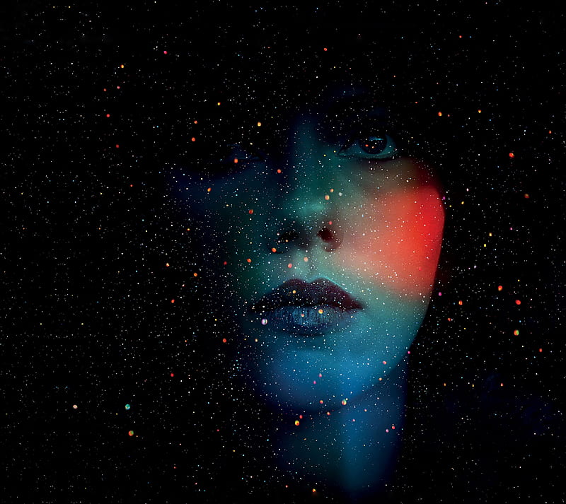 Abstract Face, abstract, concept, face, lady, space, stars, vision, woman, HD wallpaper
