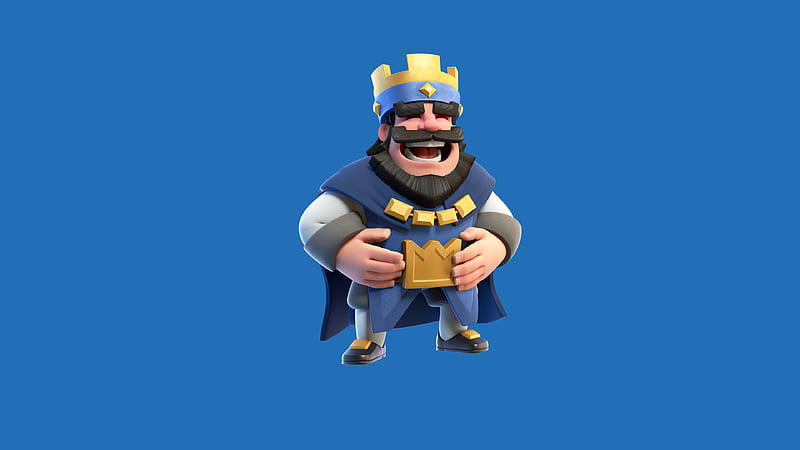 Clash Royale Blue King, supercell, clash-royale, games, 2016-games, HD wallpaper