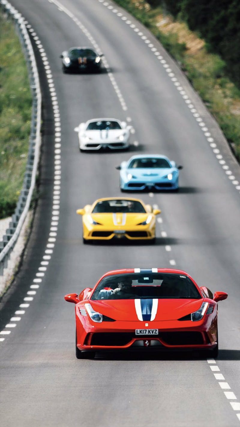 Flota De Ferrari 458 Rojo Coche Hypercar Superdeportivo Deportes