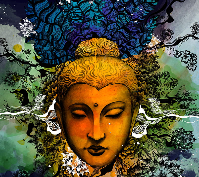 Buddhist Art Gold Style 3D Look Buddha Wallpaper Mural • Wallmur®