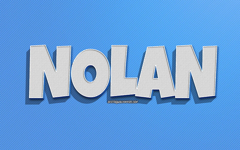 Nolan, blue lines background, with names, Nolan name, male names, Nolan greeting card, line art, with Nolan name, HD wallpaper
