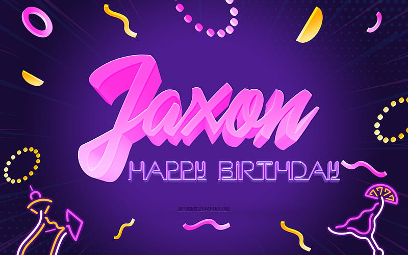 Happy Birtay Jaxon Purple Party Background, Jaxon, creative art, Happy Jaxon birtay, Jaxon name, Jaxon Birtay, Birtay Party Background, HD wallpaper