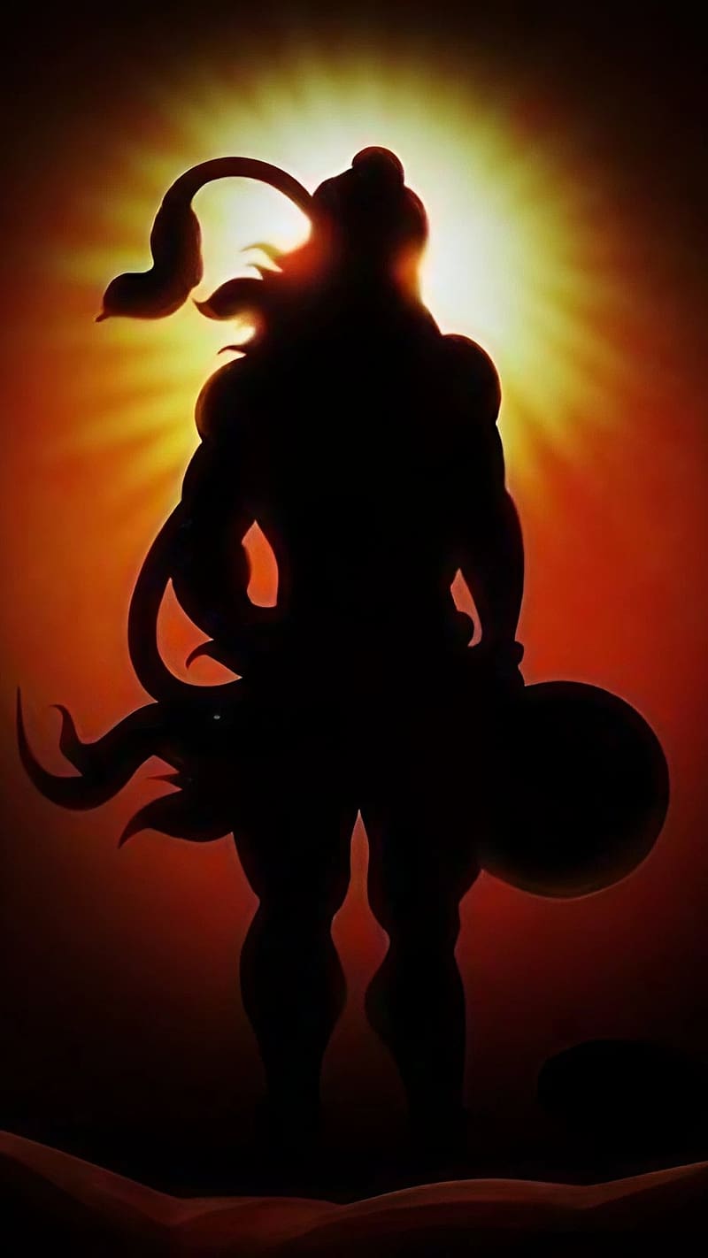Hanuman Ji Ke Acche, silhouette hanuman, lord, god, bhakti, devtional, HD phone wallpaper