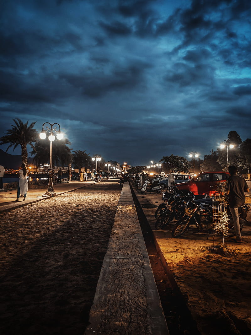 Ajmeri Twilight, bicycle, lake, sand, street, style, twilight, walk, walking track, HD phone wallpaper
