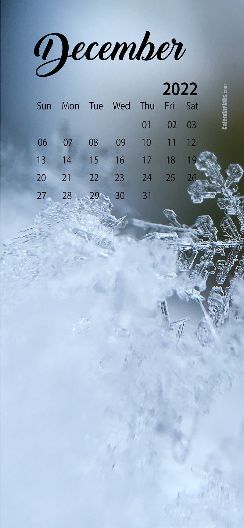 December 2022 Calendar, HD phone wallpaper