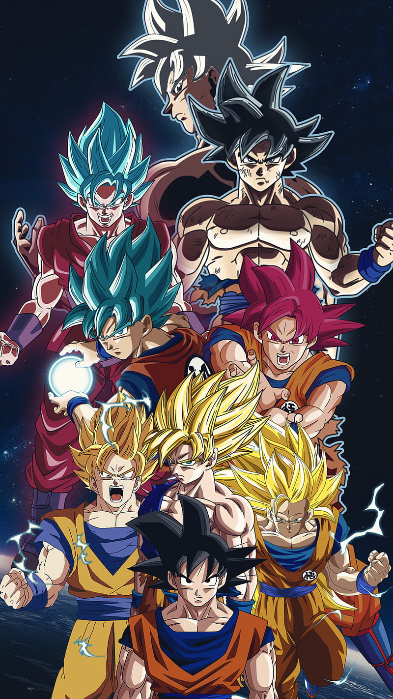 Goku All Super Saiyan Forms Wallpaper