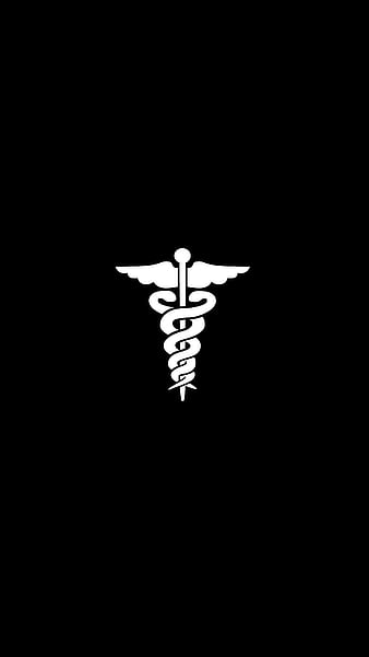 Medical Professional, 929, amoled, black, doctor, minimilist, nurse, physician, plain, white, HD phone wallpaper
