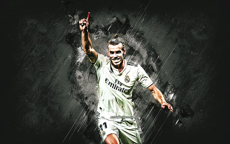 Gareth Bale, goal, Real Madrid FC, grunge, black stone, welsh footballers, Gareth Frank Bale, soccer, La Liga, Spain, football, Real Madrid CF, HD wallpaper