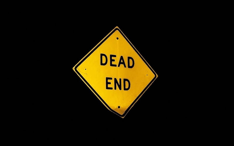 End of the road, dead ent, night, darkness, road sign, HD wallpaper